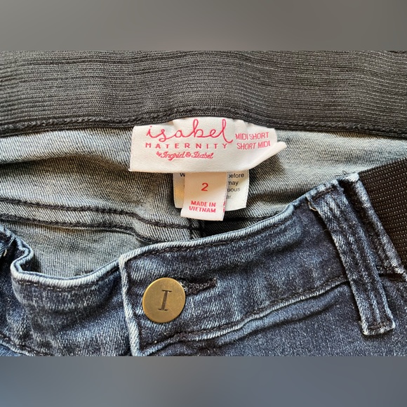 Isabel Maternity Jean Shorts - Picture 2 of 3